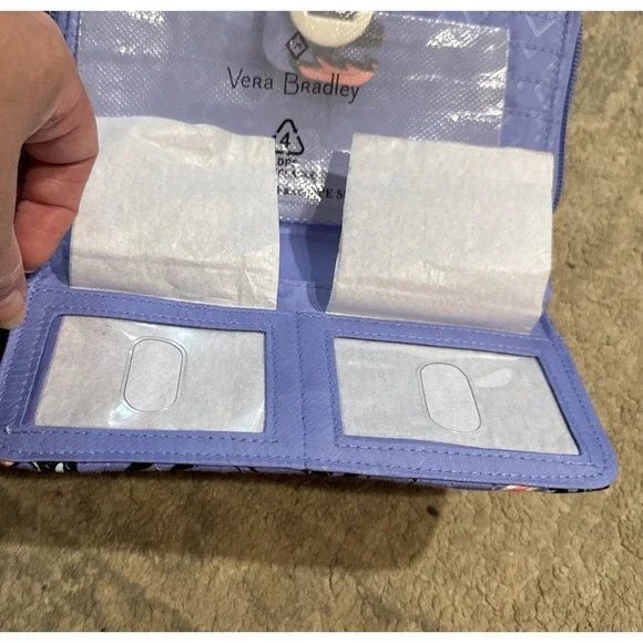 NWT Vera Bradley Iconic RFID Turnlock Wallet Mural Garden Purple Floral Womens - Picture 4 of 8